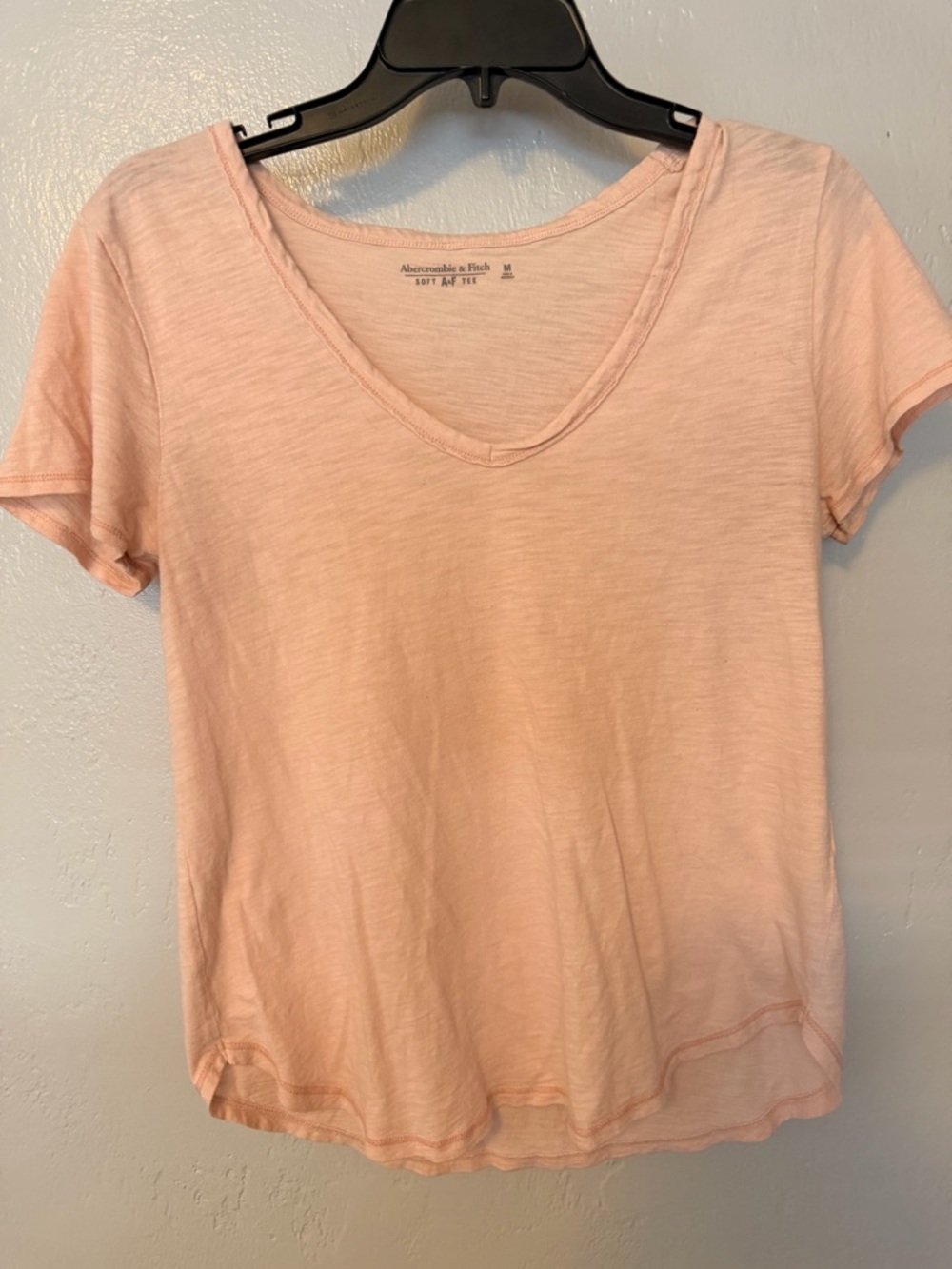Abercrombie & Fitch Peach Short-Sleeve V-Neck Tee